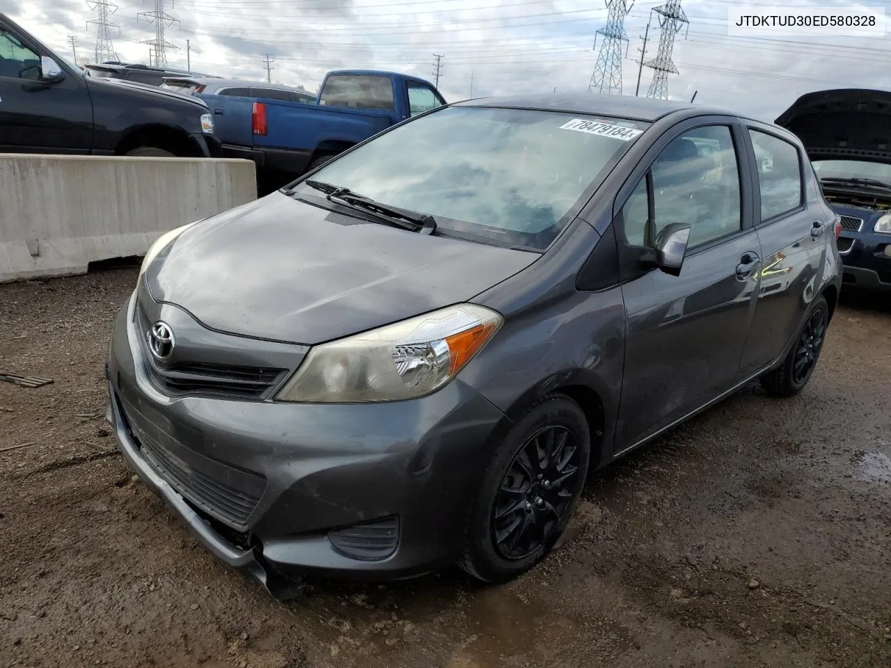 2014 Toyota Yaris VIN: JTDKTUD30ED580328 Lot: 78479184