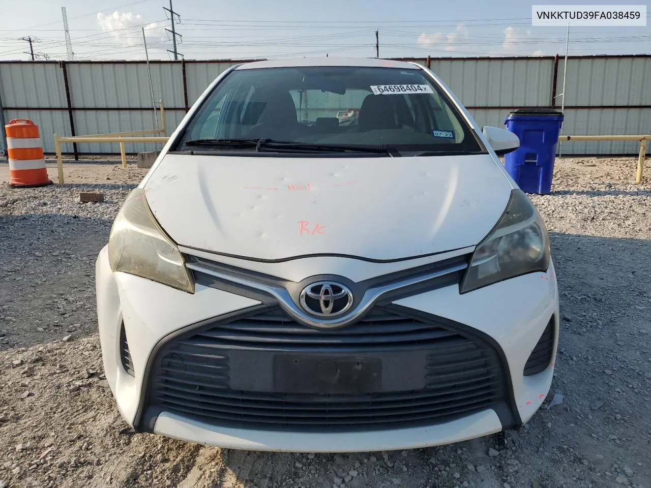 2015 Toyota Yaris VIN: VNKKTUD39FA038459 Lot: 64698404