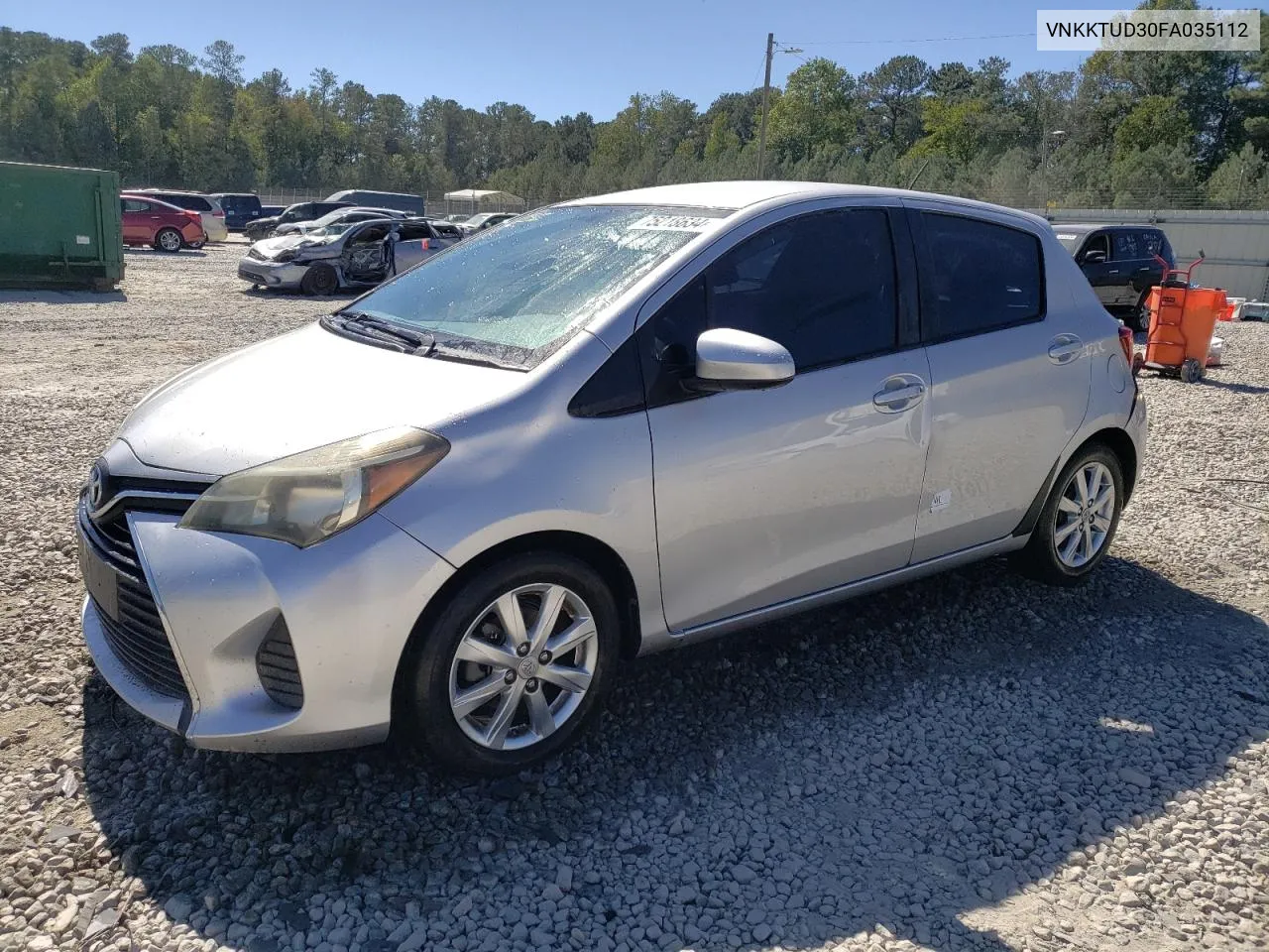 2015 Toyota Yaris VIN: VNKKTUD30FA035112 Lot: 75218634