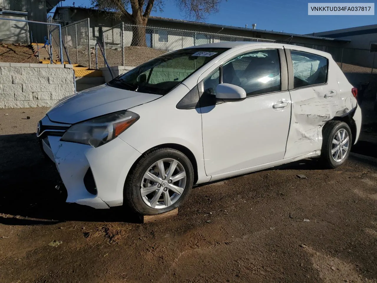 2015 Toyota Yaris VIN: VNKKTUD34FA037817 Lot: 80511014