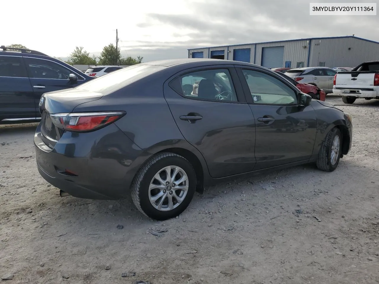 3MYDLBYV2GY111364 2016 Toyota Yaris