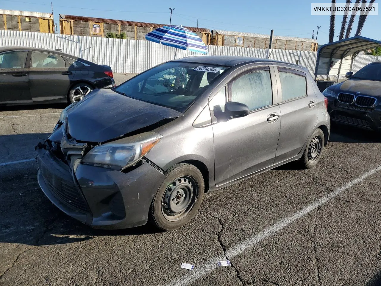 2016 Toyota Yaris L VIN: VNKKTUD3XGA067521 Lot: 80234504