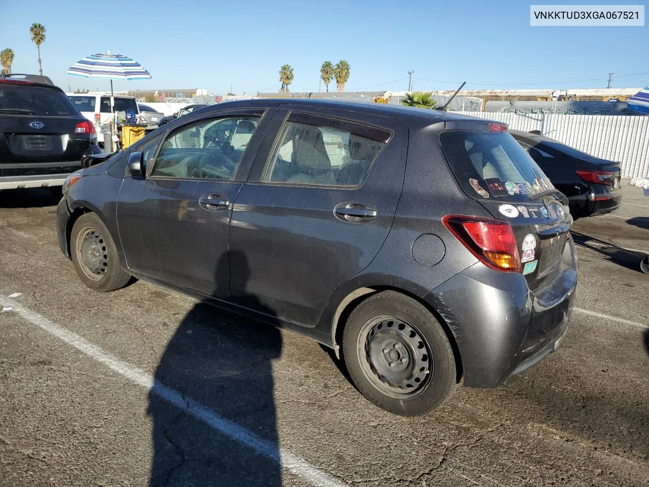 2016 Toyota Yaris L VIN: VNKKTUD3XGA067521 Lot: 80234504