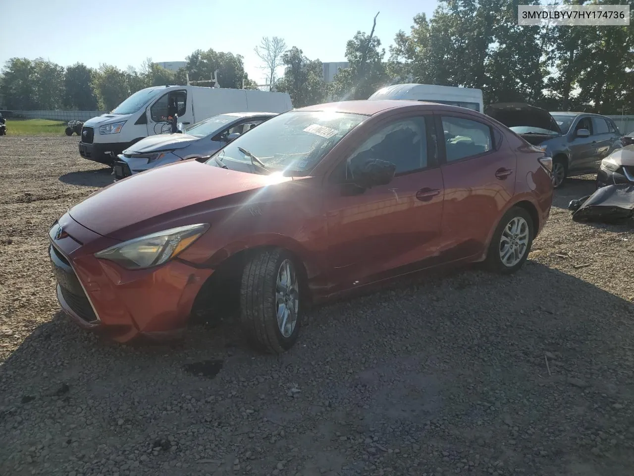 2017 Toyota Yaris Ia VIN: 3MYDLBYV7HY174736 Lot: 71002724