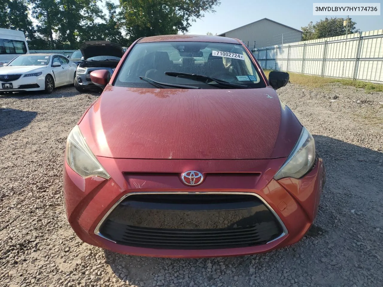 2017 Toyota Yaris Ia VIN: 3MYDLBYV7HY174736 Lot: 71002724