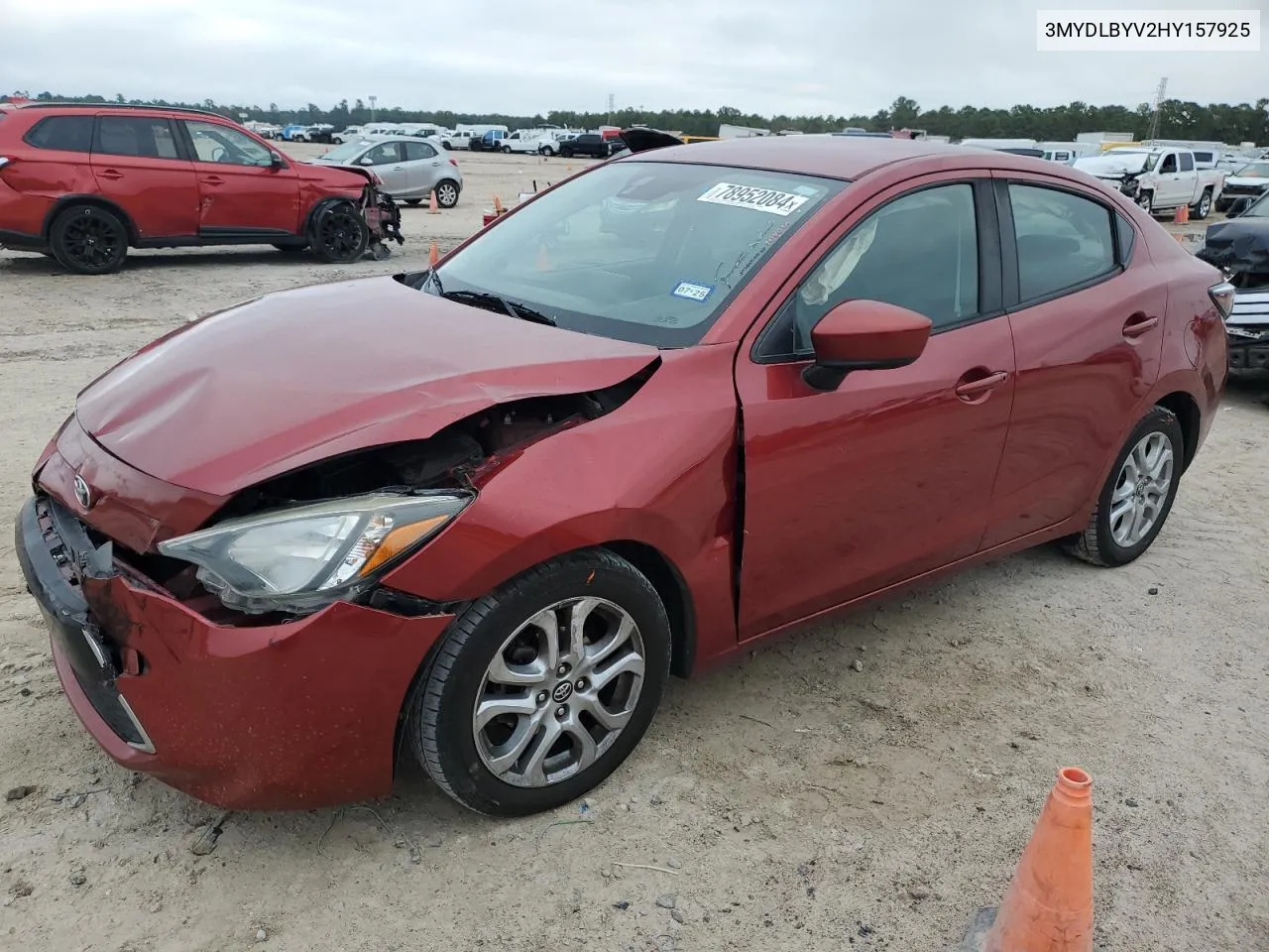 2017 Toyota Yaris Ia VIN: 3MYDLBYV2HY157925 Lot: 78952084