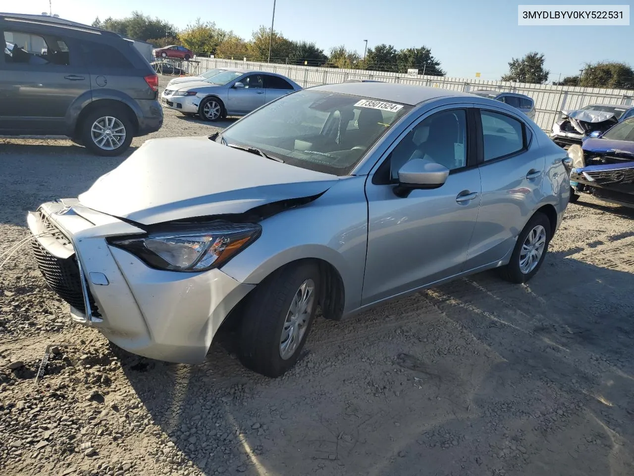 2019 Toyota Yaris L VIN: 3MYDLBYV0KY522531 Lot: 73501524