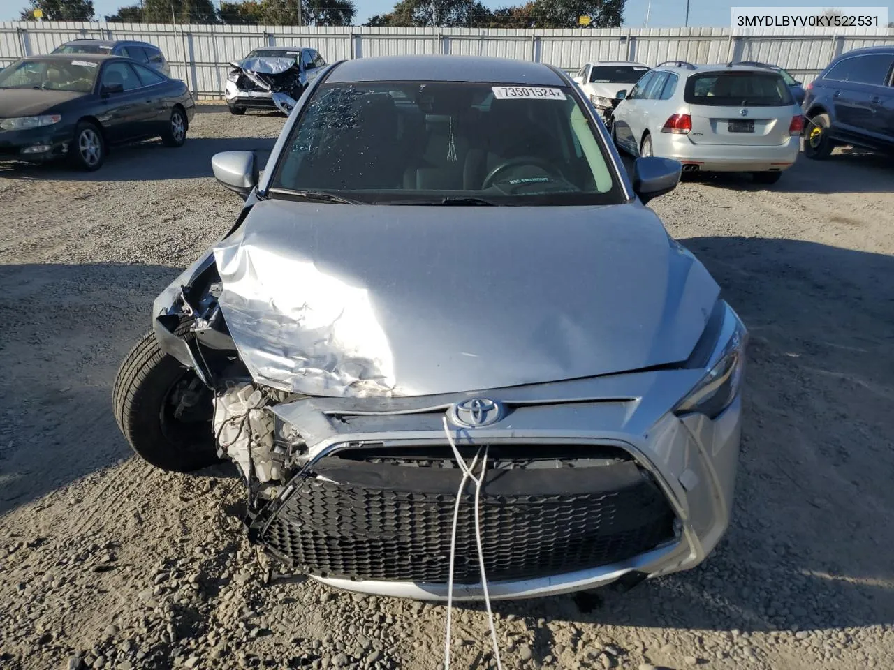 2019 Toyota Yaris L VIN: 3MYDLBYV0KY522531 Lot: 73501524