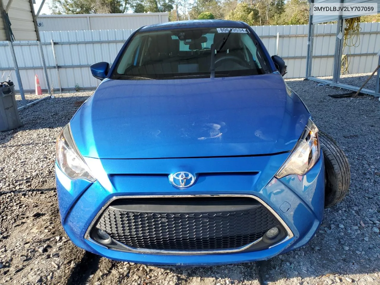 2020 Toyota Yaris Le VIN: 3MYDLBJV2LY707059 Lot: 80613534