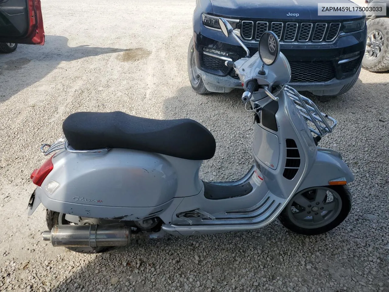 2007 Vespa Gts 250 VIN: ZAPM459L175003033 Lot: 75856734