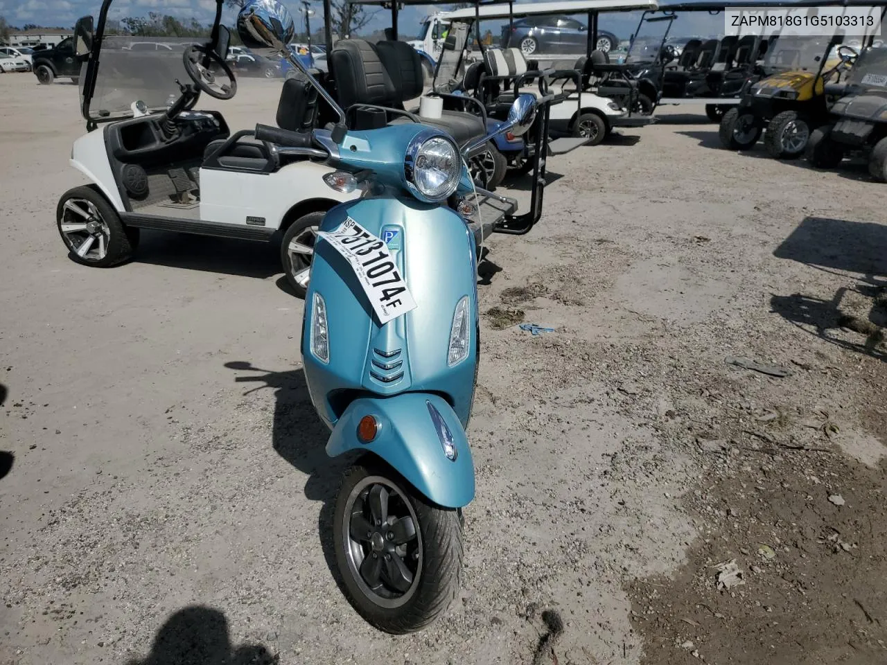 2016 Vespa Sprint 150 3V VIN: ZAPM818G1G5103313 Lot: 75131074