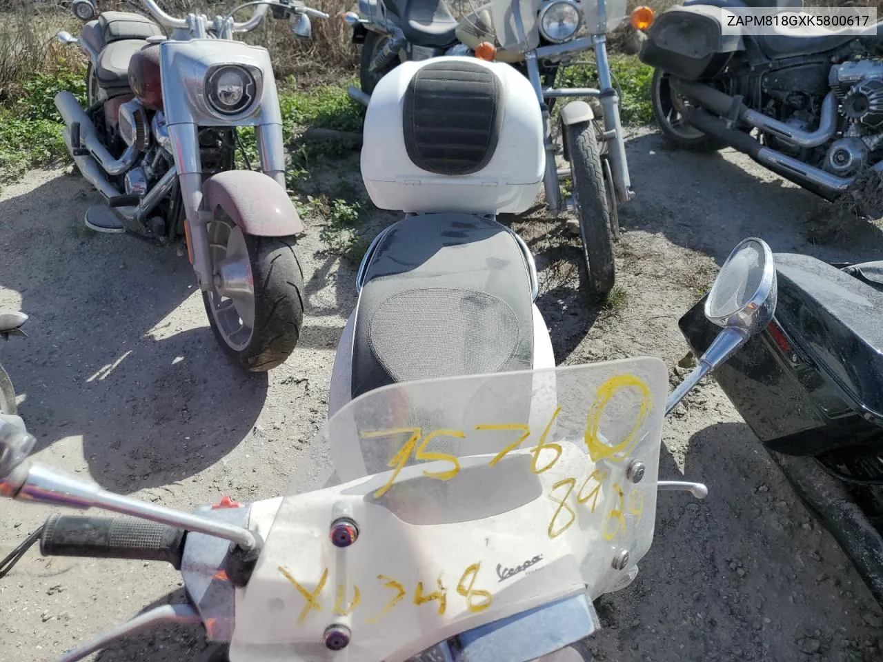 2019 Vespa Scooter VIN: ZAPM818GXK5800617 Lot: 75768924