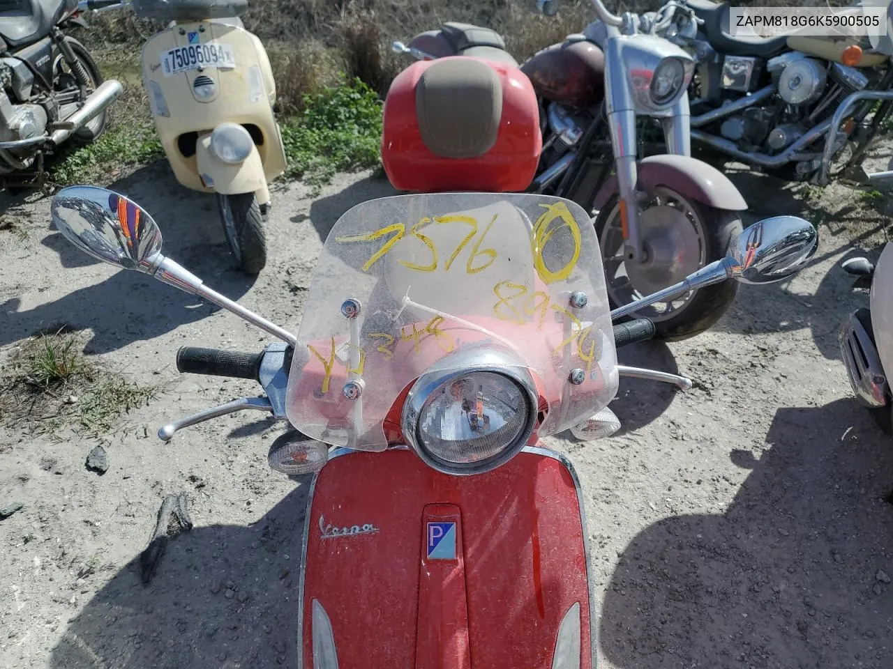 2019 Vespa Scooter VIN: ZAPM818G6K5900505 Lot: 75768974