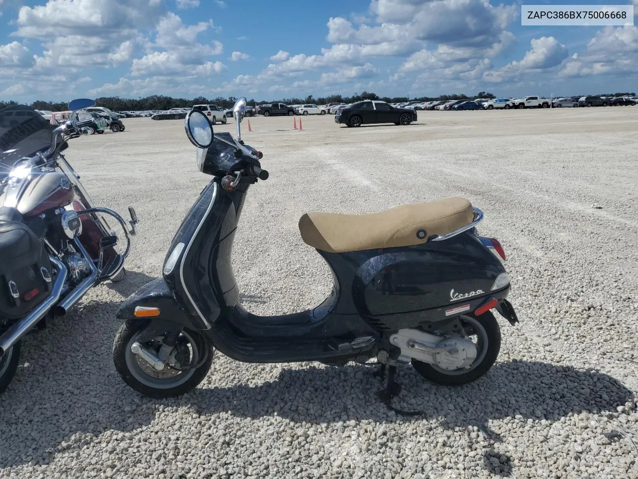 2007 Vespa Lx 50 VIN: ZAPC386BX75006668 Lot: 77491304