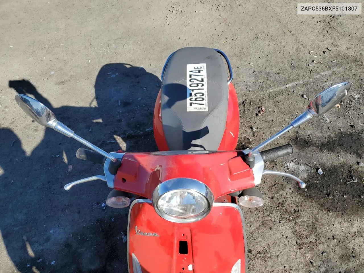 2015 Vespa Primavera 50 4V Ie VIN: ZAPC536BXF5101307 Lot: 76519274