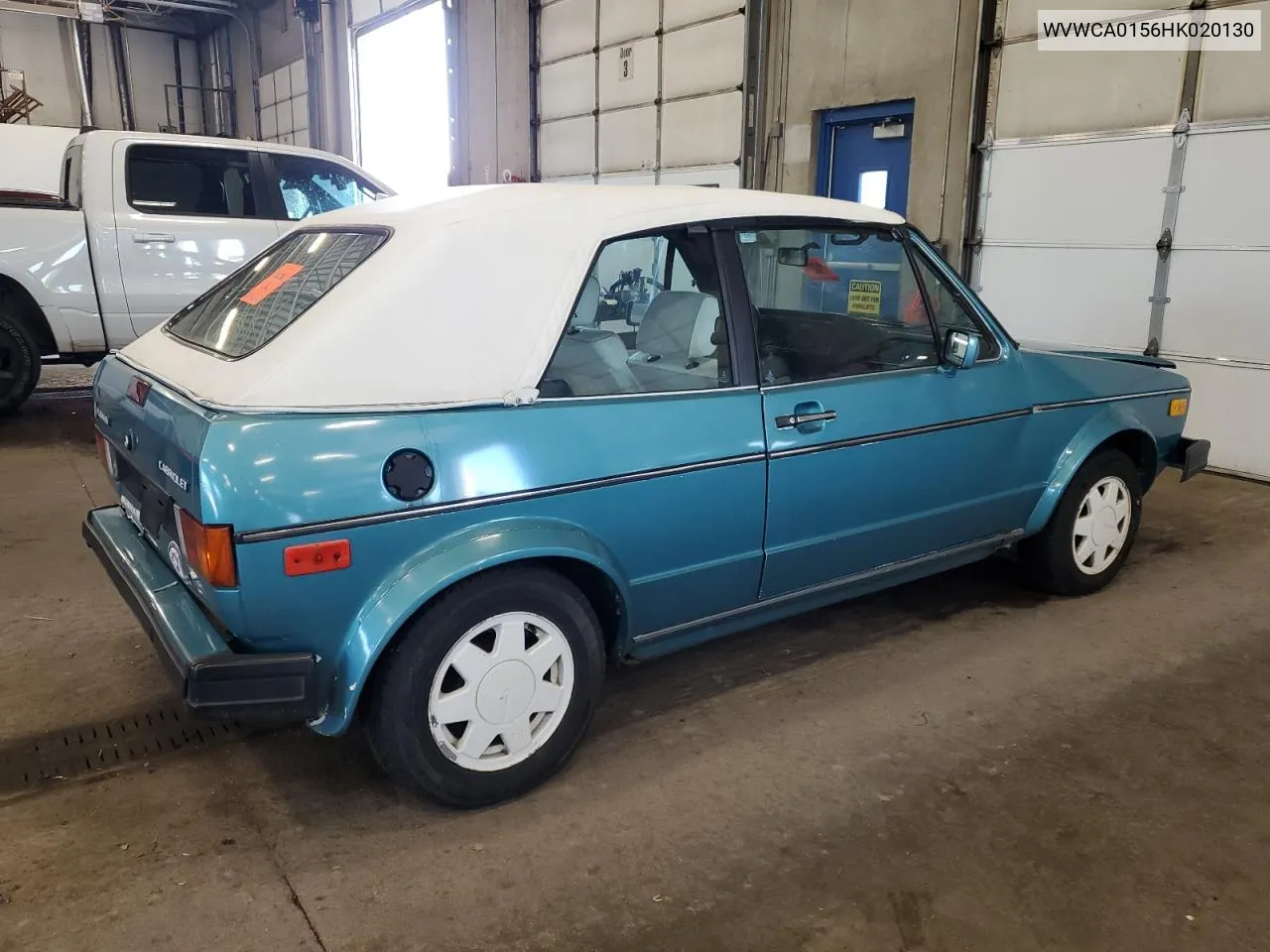 1987 Volkswagen Cabriolet VIN: WVWCA0156HK020130 Lot: 65521674