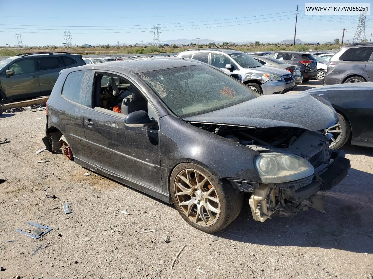 2007 Volkswagen New Gti Fahrenheit VIN: WVWFV71K77W066251 Lot: 75747494