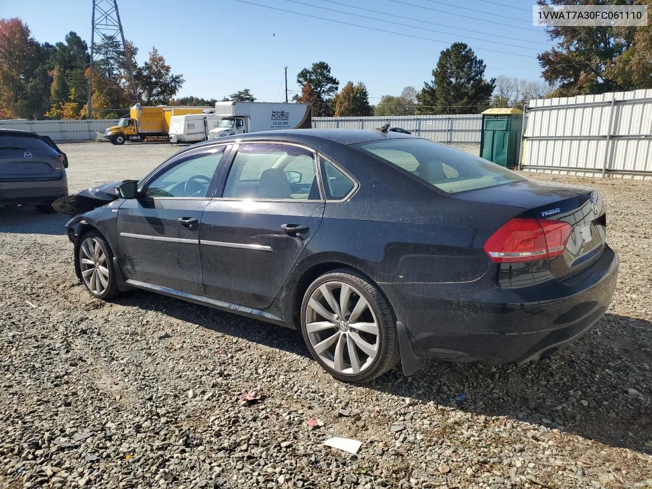 2015 Volkswagen Passat S VIN: 1VWAT7A30FC061110 Lot: 75459504