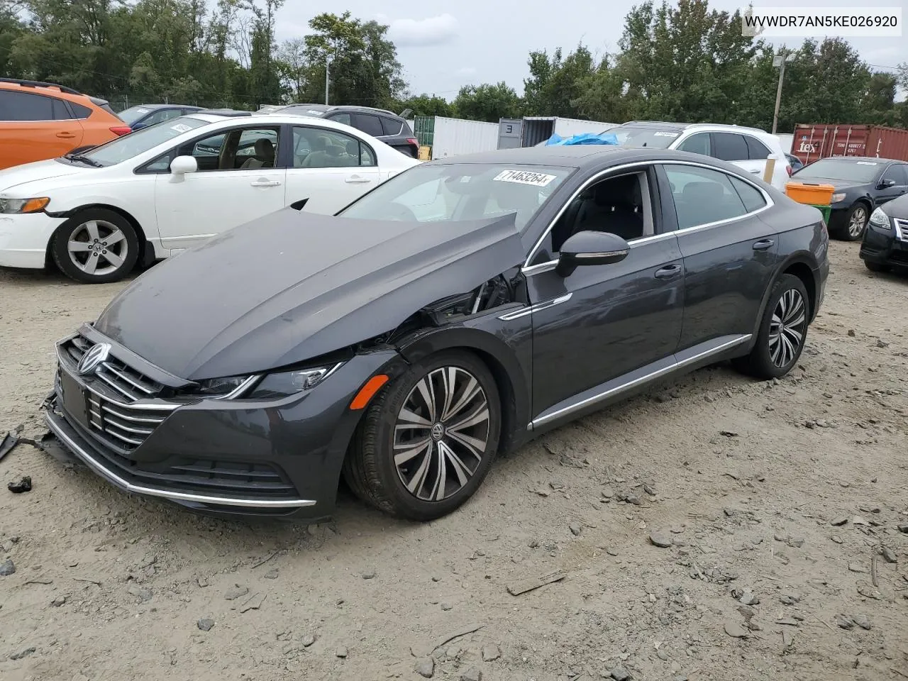 2019 Volkswagen Arteon Sel VIN: WVWDR7AN5KE026920 Lot: 71463264