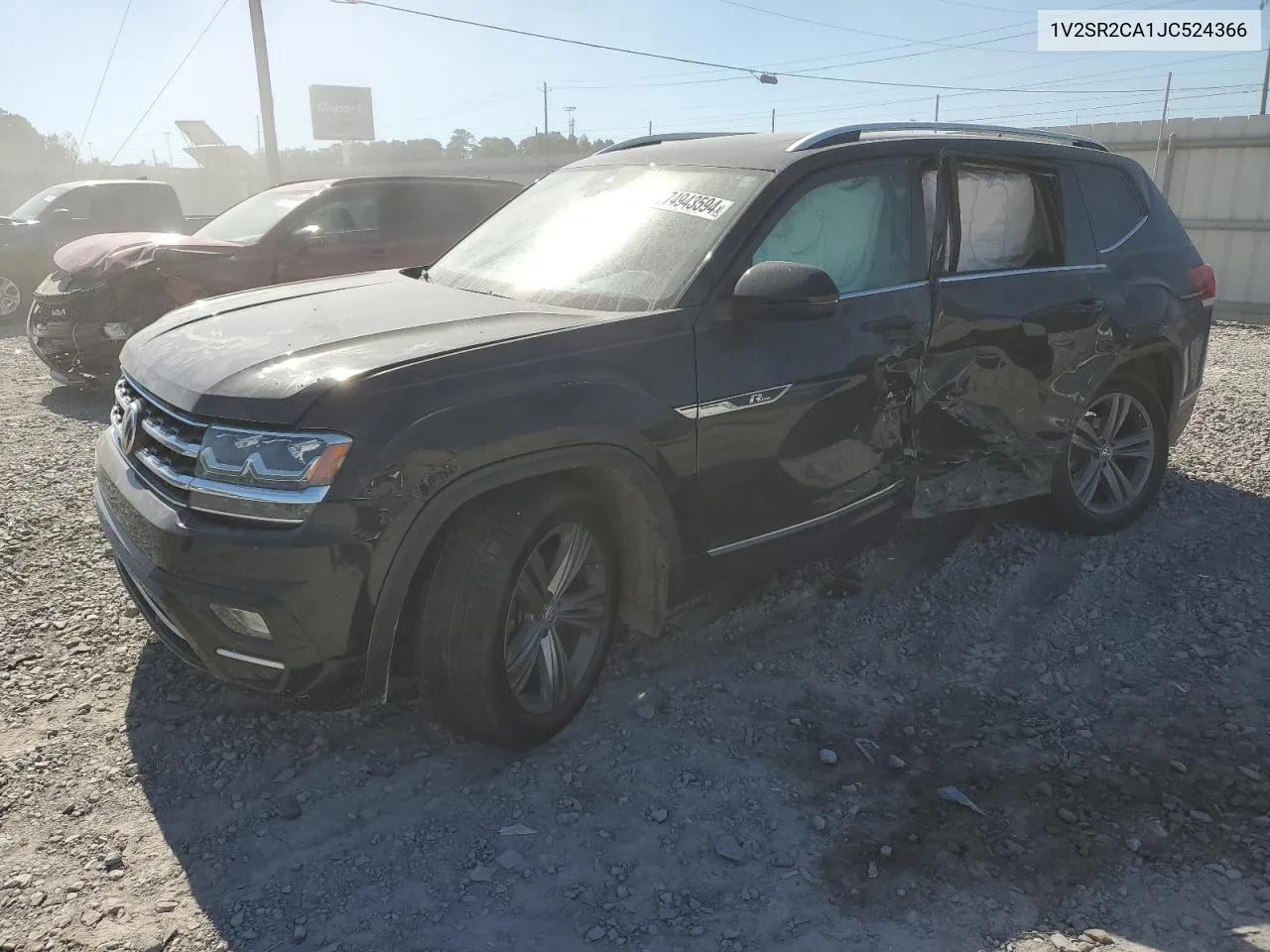 2018 Volkswagen Atlas Sel VIN: 1V2SR2CA1JC524366 Lot: 74943594