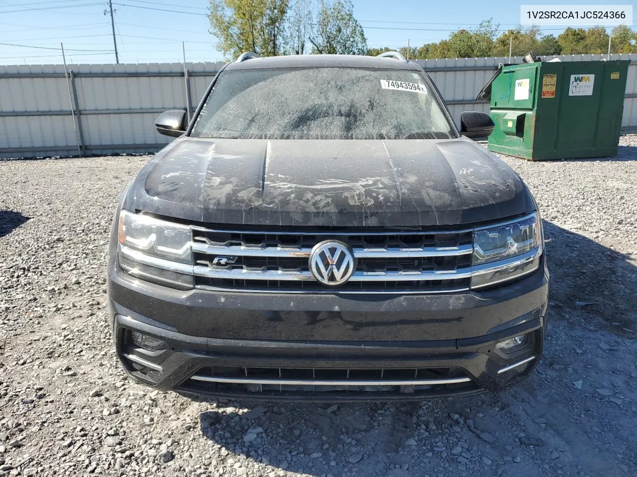 2018 Volkswagen Atlas Sel VIN: 1V2SR2CA1JC524366 Lot: 74943594