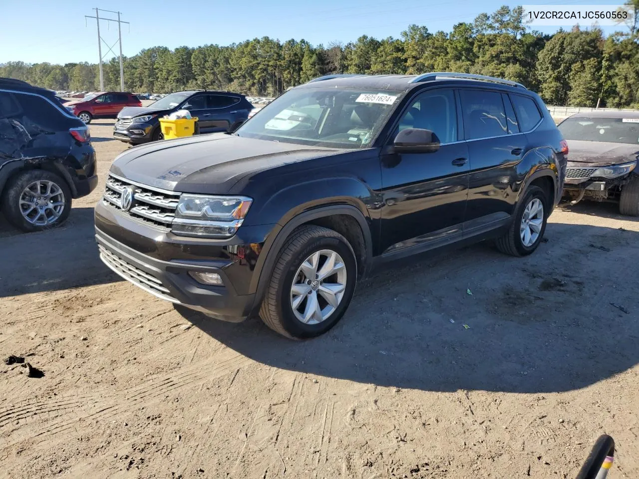 2018 Volkswagen Atlas Se VIN: 1V2CR2CA1JC560563 Lot: 76051624