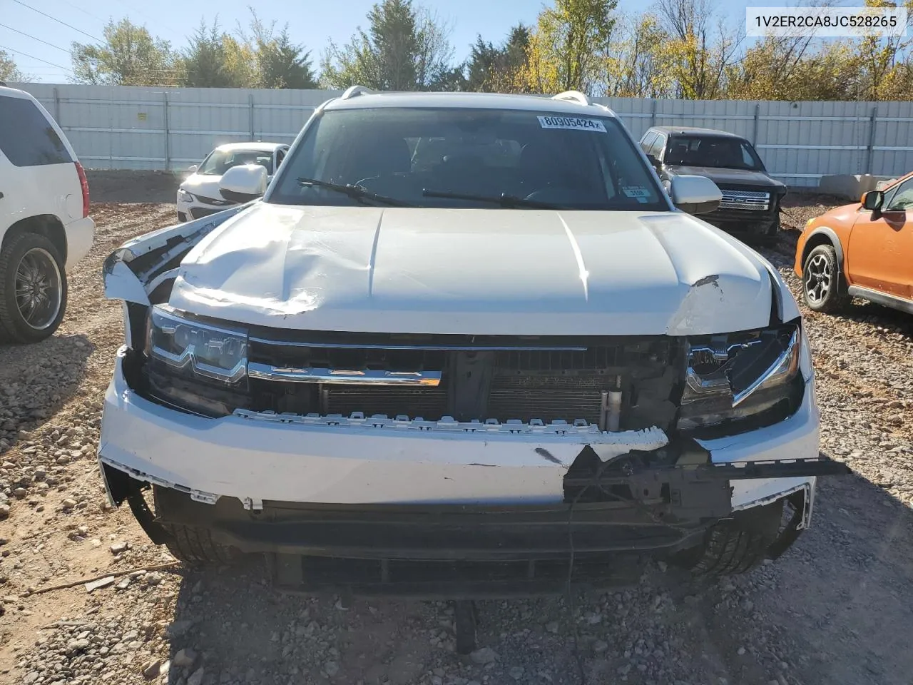 2018 Volkswagen Atlas Sel VIN: 1V2ER2CA8JC528265 Lot: 80905424