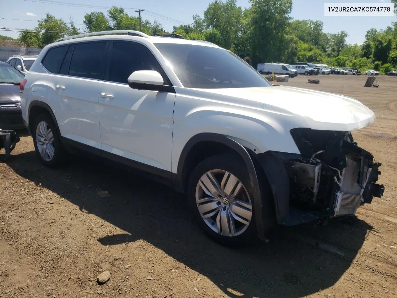 2019 Volkswagen Atlas Se VIN: 1V2UR2CA7KC574778 Lot: 56162404