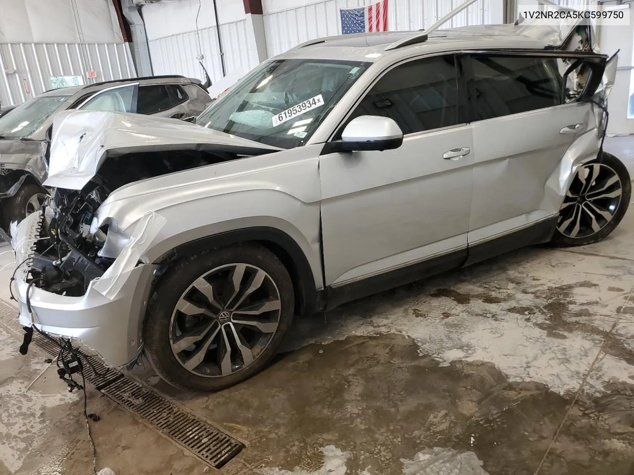 2019 Volkswagen Atlas Sel Premium VIN: 1V2NR2CA5KC599750 Lot: 61953934