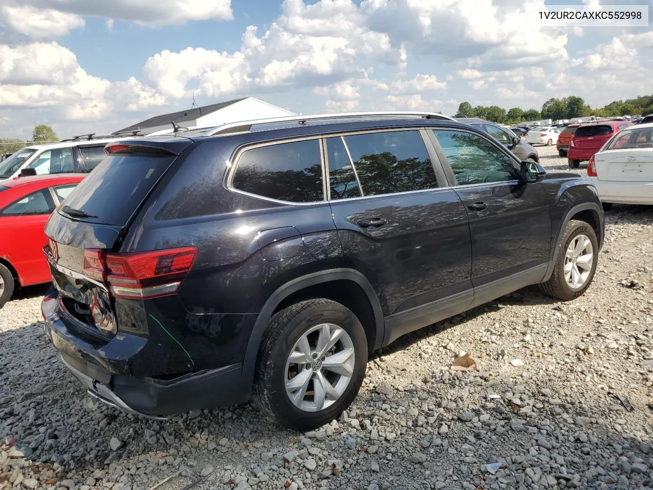 2019 Volkswagen Atlas Se VIN: 1V2UR2CAXKC552998 Lot: 69011824