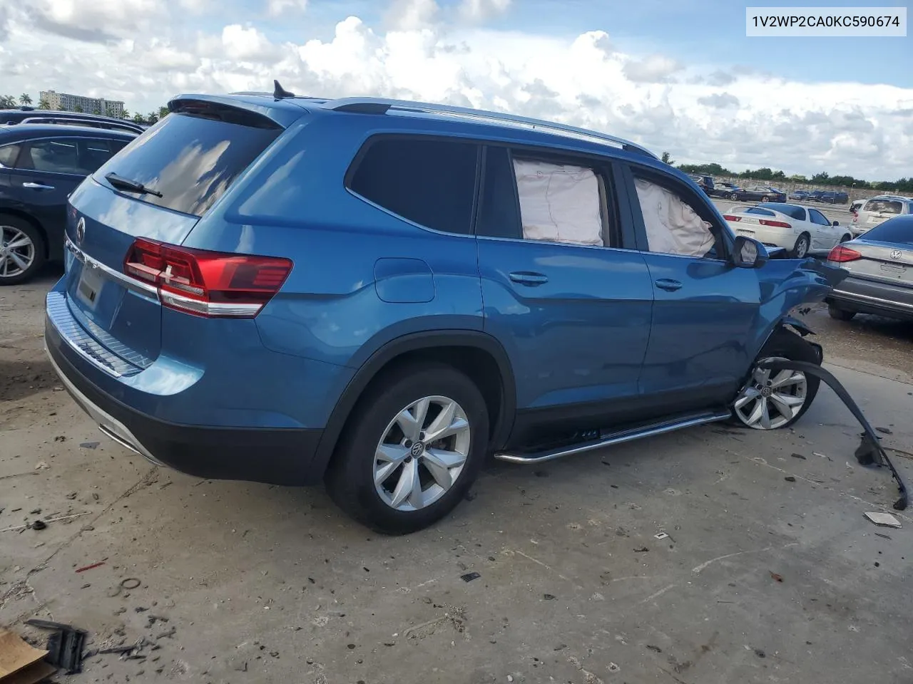 2019 Volkswagen Atlas Se VIN: 1V2WP2CA0KC590674 Lot: 71077014