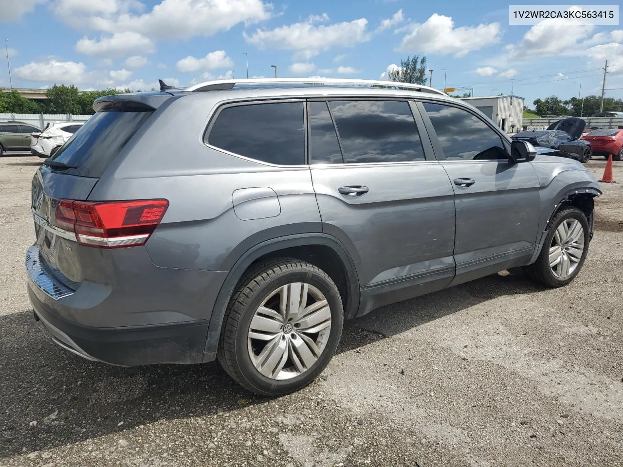 2019 Volkswagen Atlas Se VIN: 1V2WR2CA3KC563415 Lot: 72209964