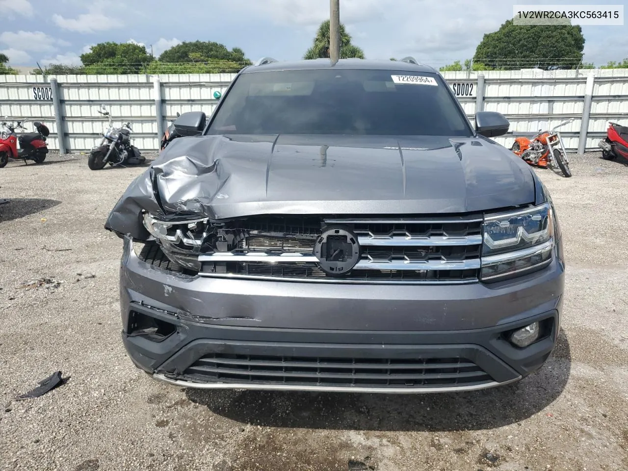 2019 Volkswagen Atlas Se VIN: 1V2WR2CA3KC563415 Lot: 72209964