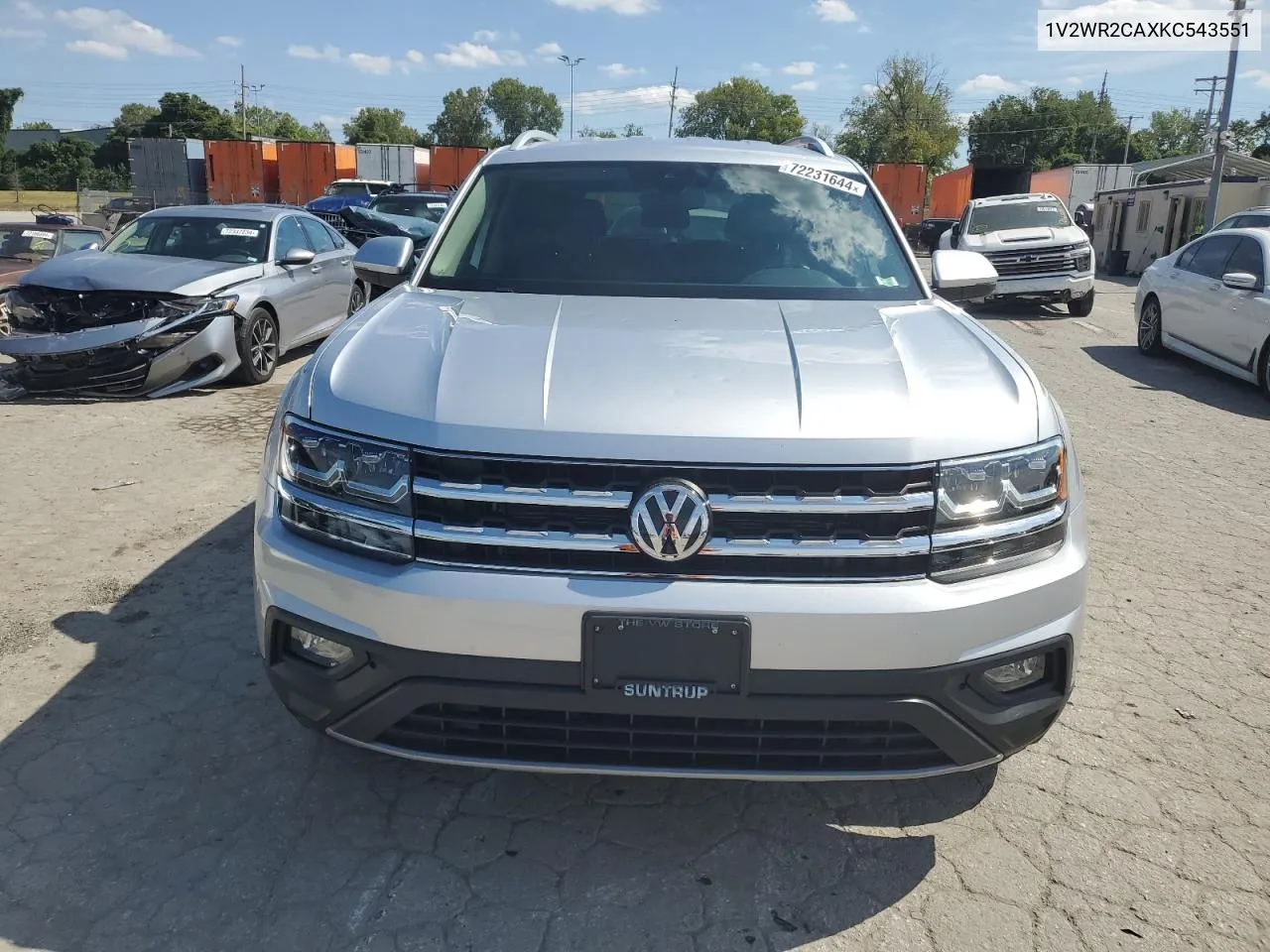 2019 Volkswagen Atlas Se VIN: 1V2WR2CAXKC543551 Lot: 72231644