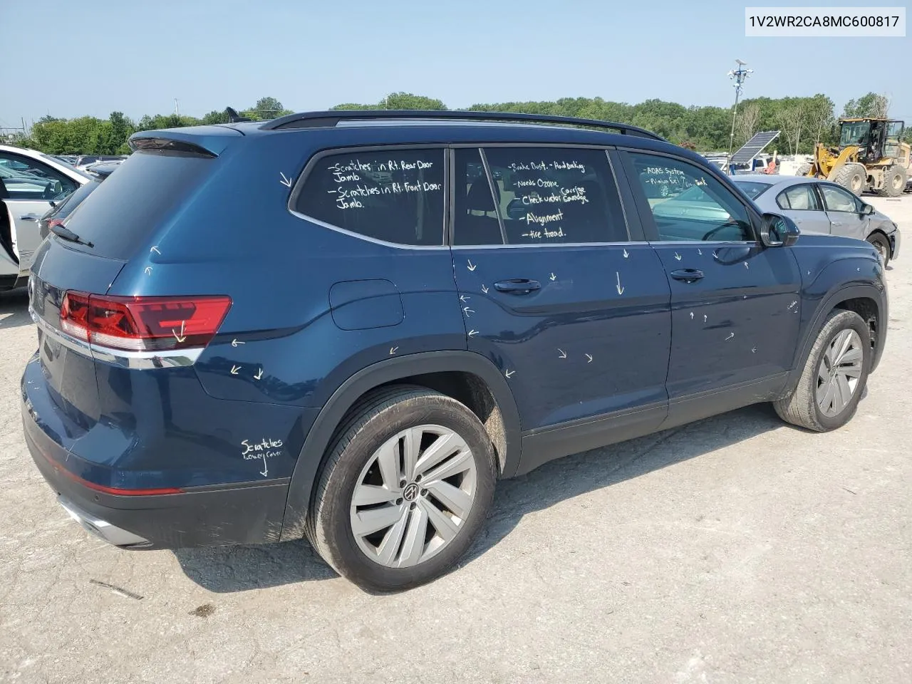 2021 Volkswagen Atlas Se VIN: 1V2WR2CA8MC600817 Lot: 61654854