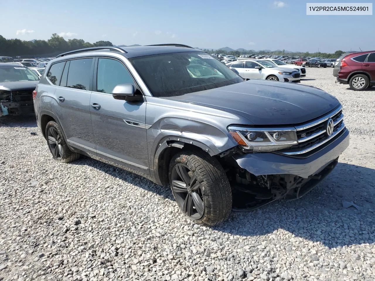 2021 Volkswagen Atlas Se VIN: 1V2PR2CA5MC524901 Lot: 68268654