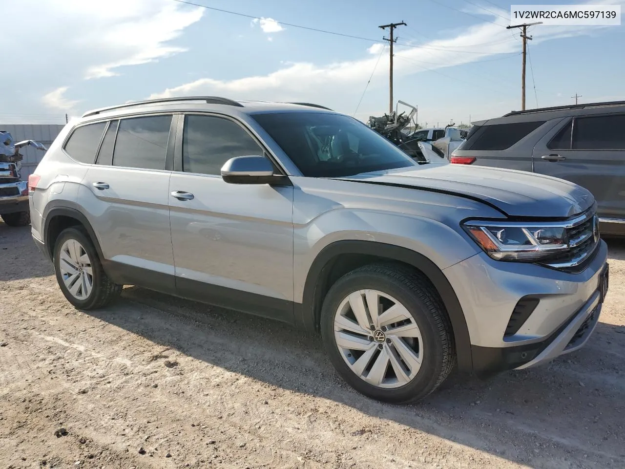 2021 Volkswagen Atlas Se VIN: 1V2WR2CA6MC597139 Lot: 70670544