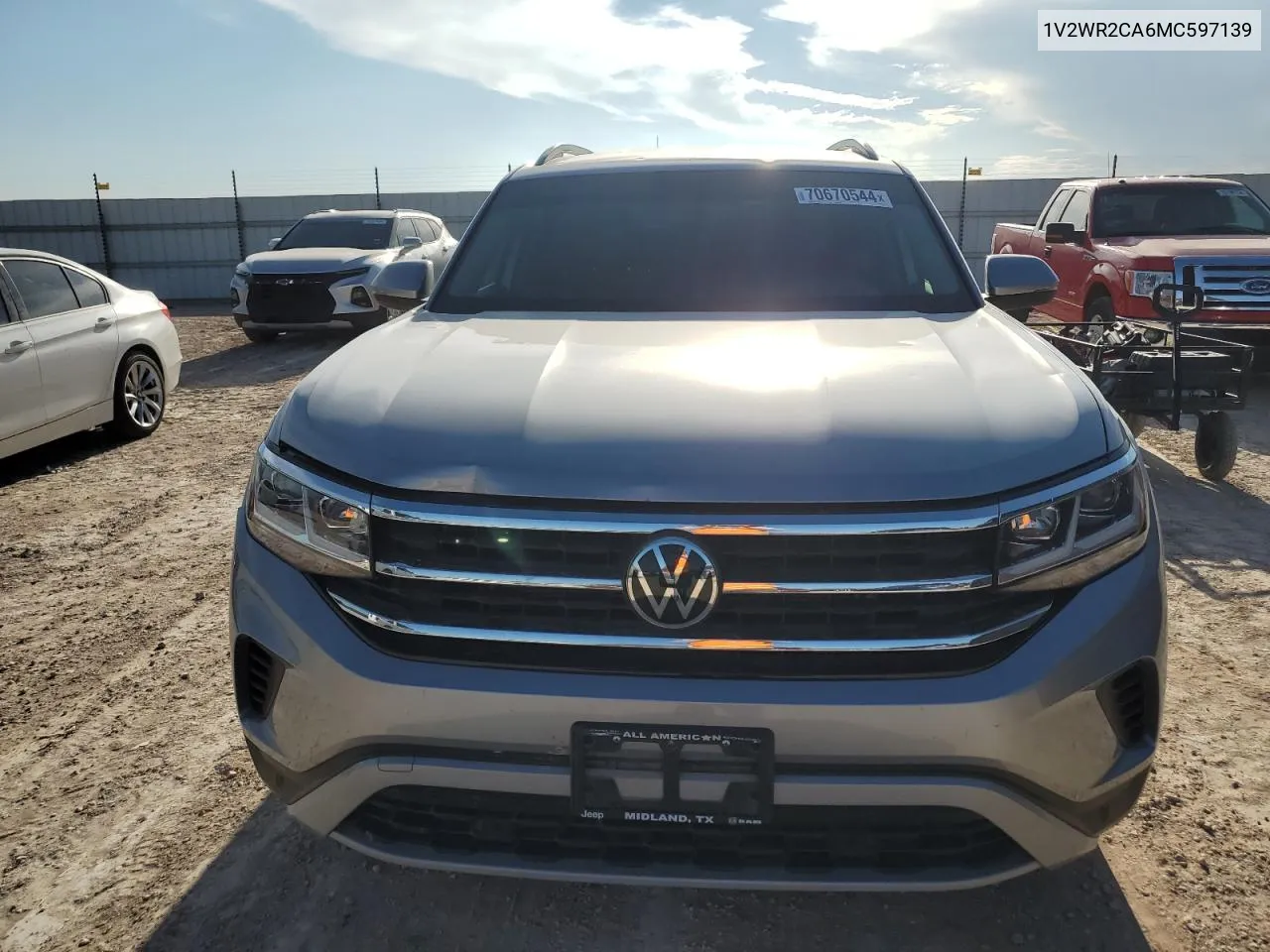 2021 Volkswagen Atlas Se VIN: 1V2WR2CA6MC597139 Lot: 70670544