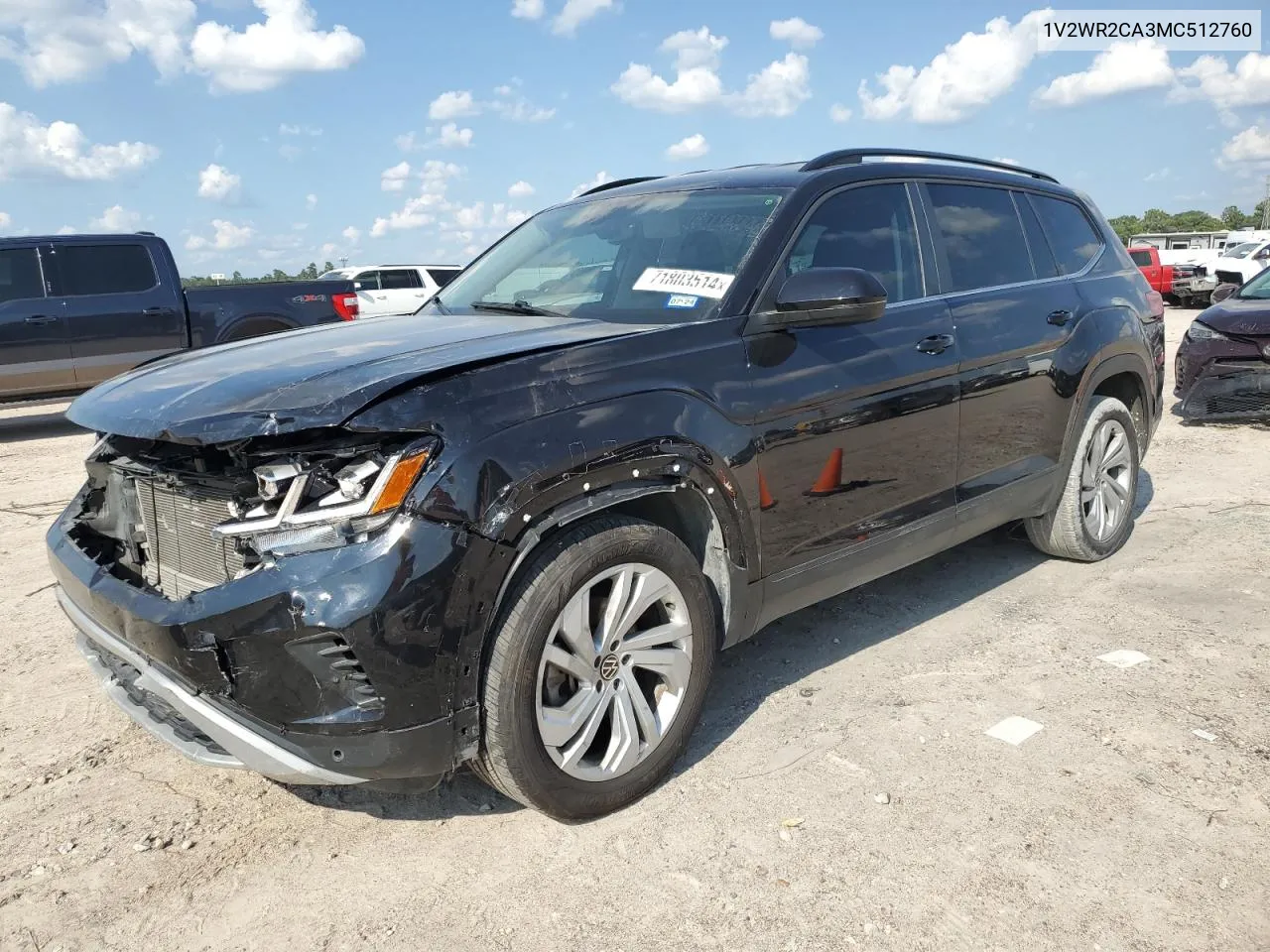 1V2WR2CA3MC512760 2021 Volkswagen Atlas Se