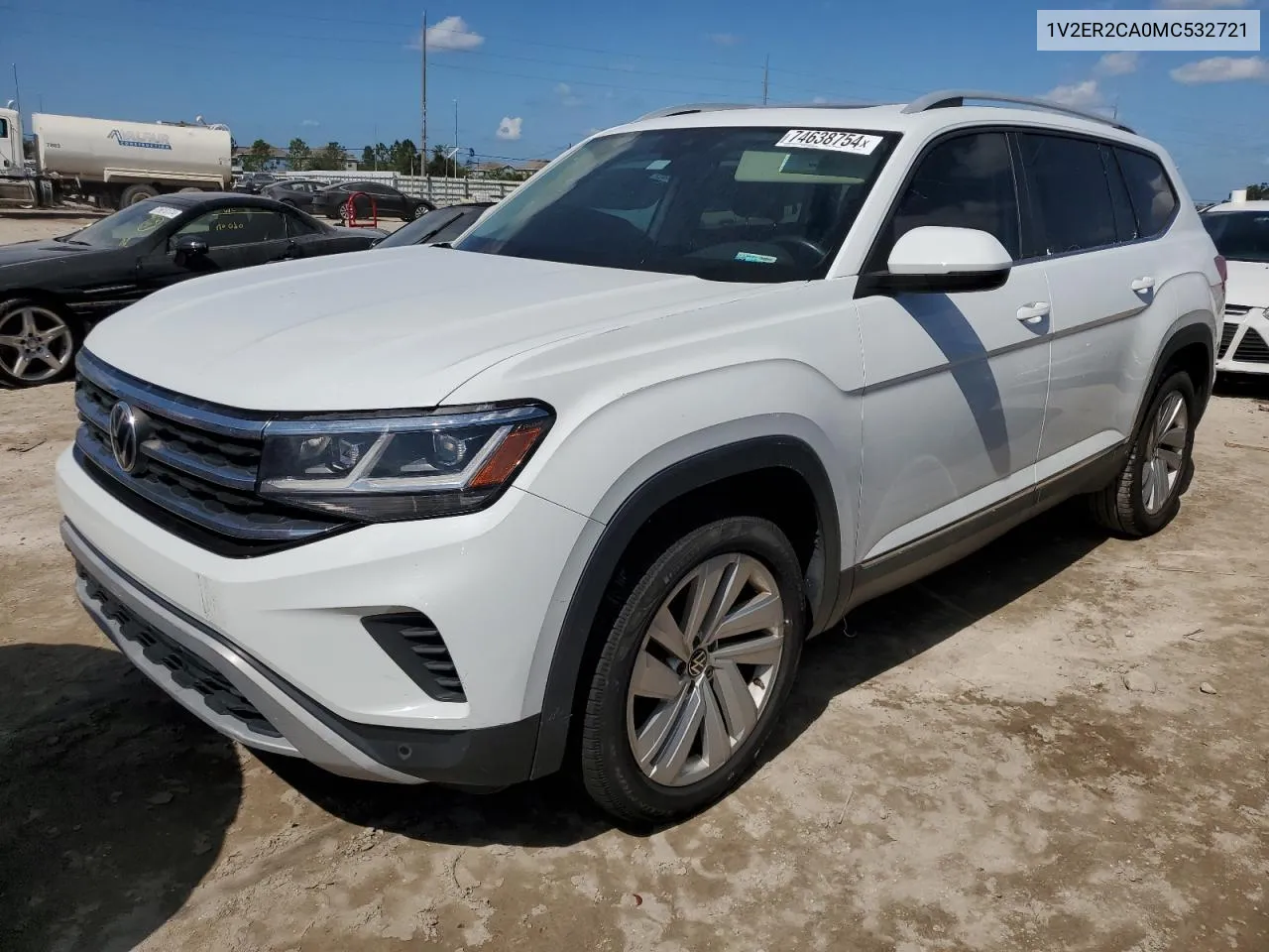 2021 Volkswagen Atlas Sel VIN: 1V2ER2CA0MC532721 Lot: 74638754