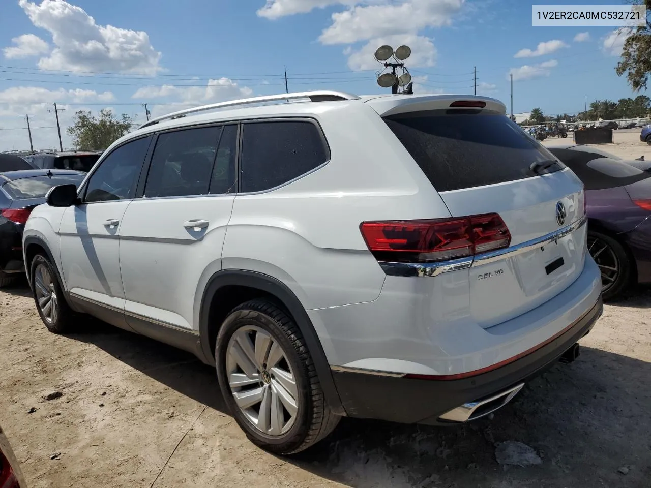 2021 Volkswagen Atlas Sel VIN: 1V2ER2CA0MC532721 Lot: 74638754