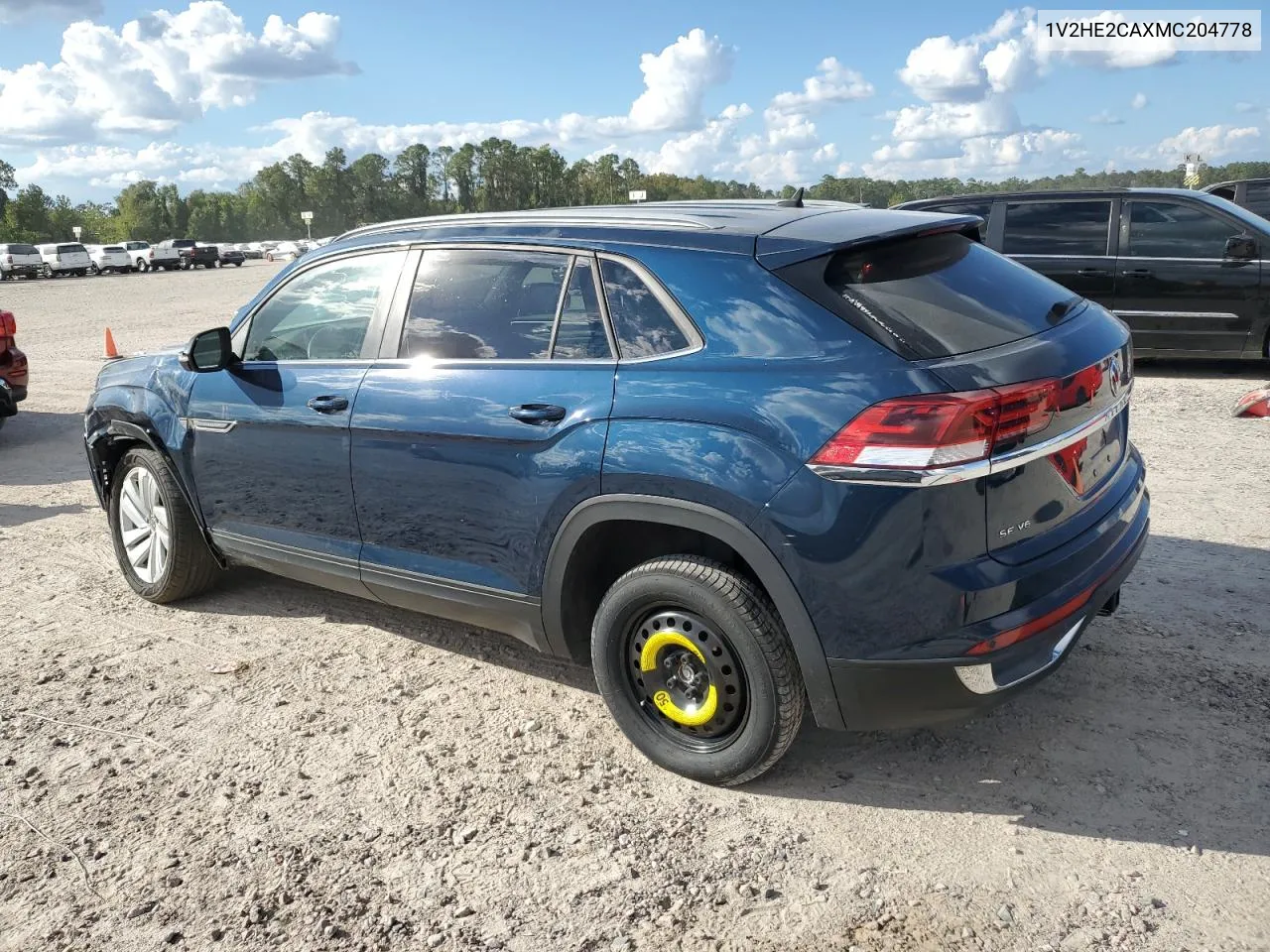 2021 Volkswagen Atlas Cross Sport Se VIN: 1V2HE2CAXMC204778 Lot: 74906404