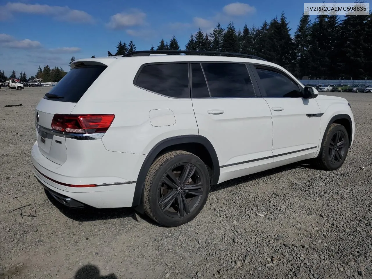 2021 Volkswagen Atlas Se VIN: 1V2RR2CA2MC598835 Lot: 75770634