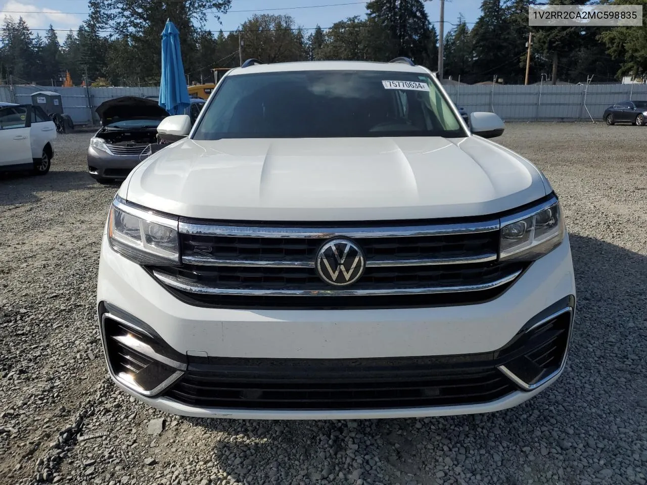 2021 Volkswagen Atlas Se VIN: 1V2RR2CA2MC598835 Lot: 75770634