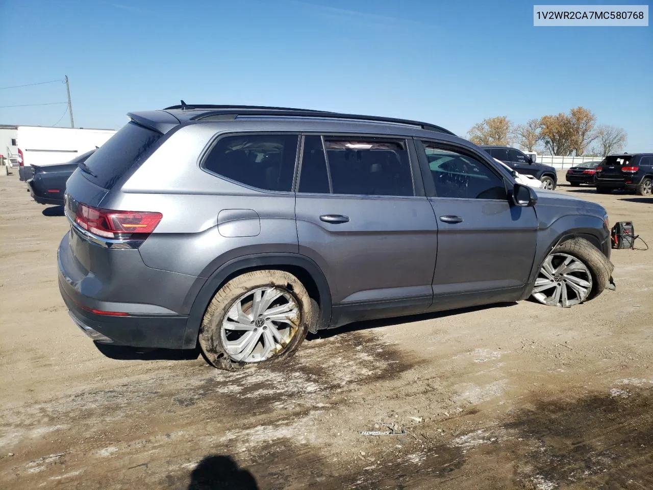 2021 Volkswagen Atlas Se VIN: 1V2WR2CA7MC580768 Lot: 76911424