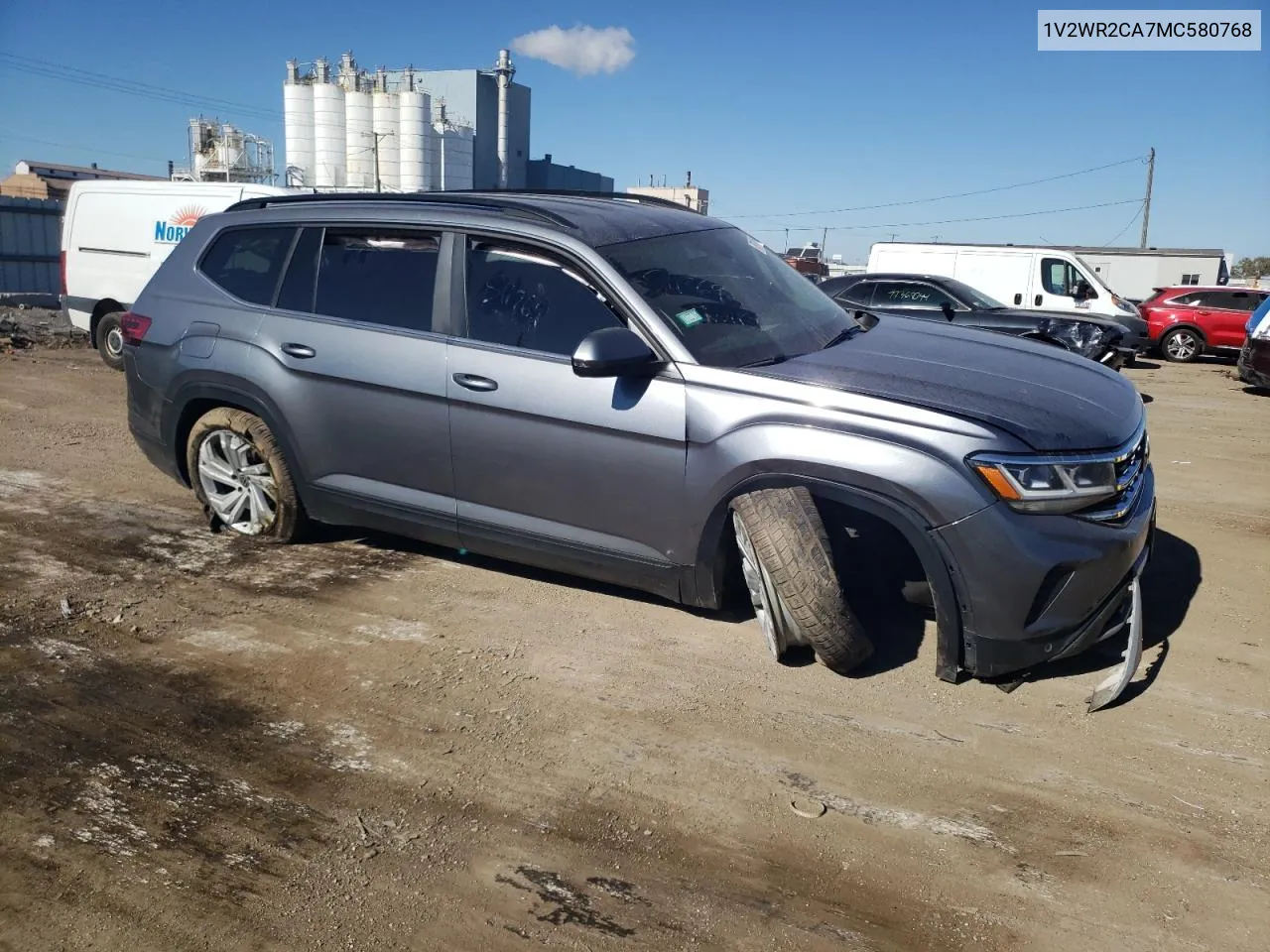 2021 Volkswagen Atlas Se VIN: 1V2WR2CA7MC580768 Lot: 76911424