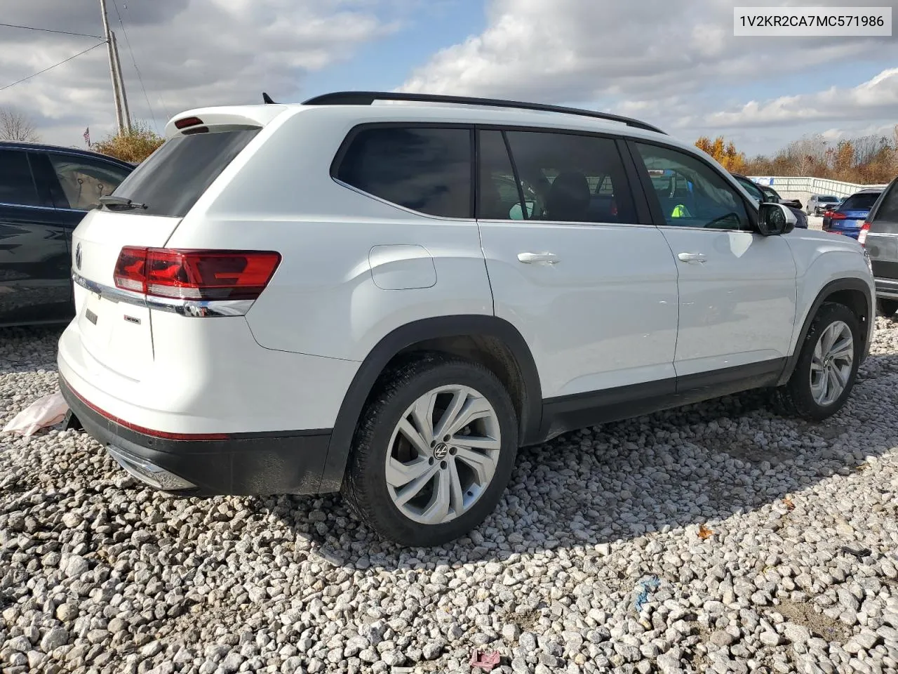 2021 Volkswagen Atlas Se VIN: 1V2KR2CA7MC571986 Lot: 78034374