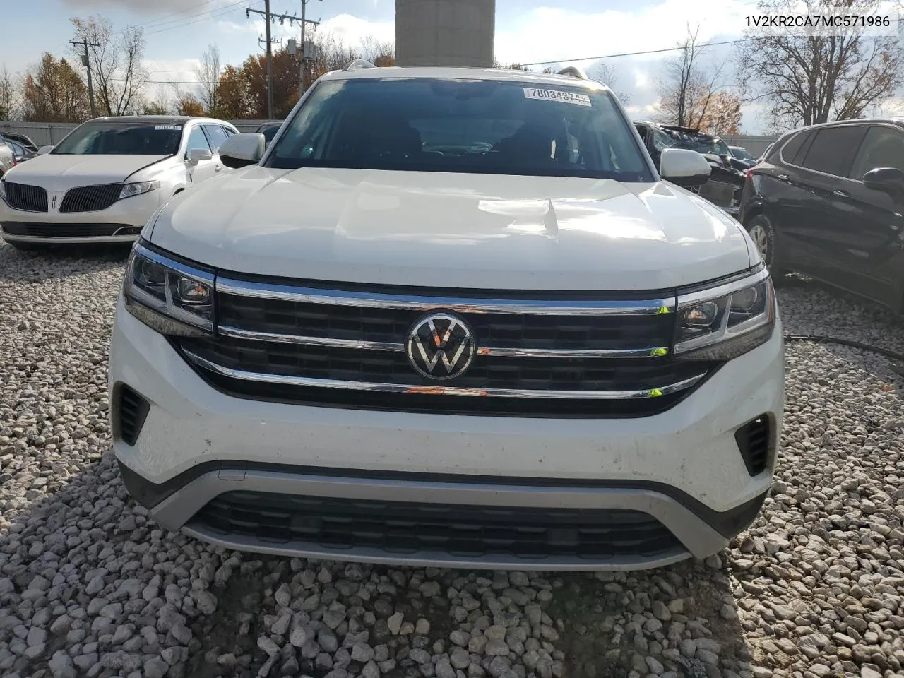 2021 Volkswagen Atlas Se VIN: 1V2KR2CA7MC571986 Lot: 78034374