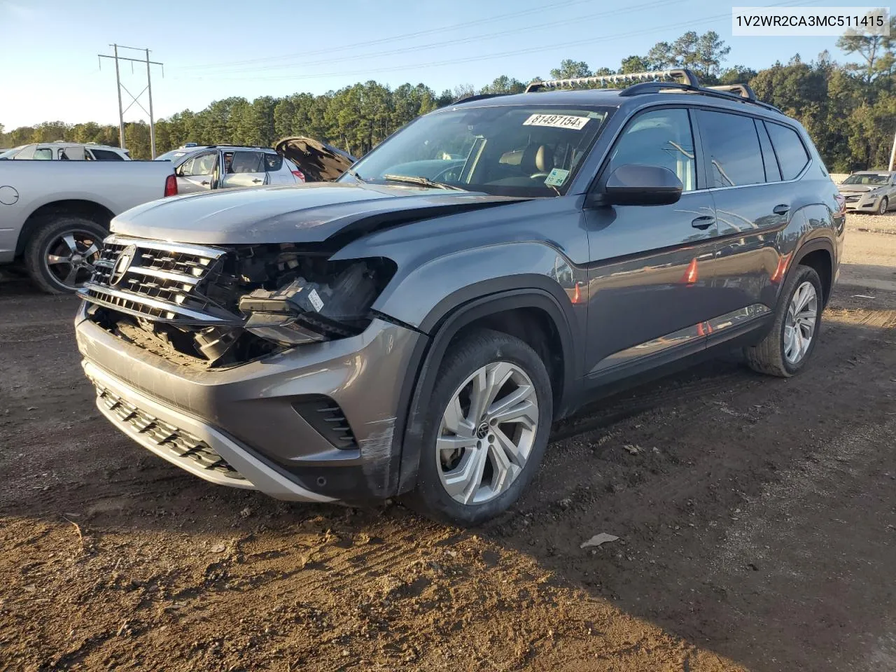 2021 Volkswagen Atlas Se VIN: 1V2WR2CA3MC511415 Lot: 81497154