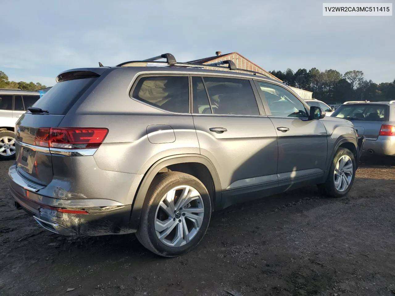 2021 Volkswagen Atlas Se VIN: 1V2WR2CA3MC511415 Lot: 81497154